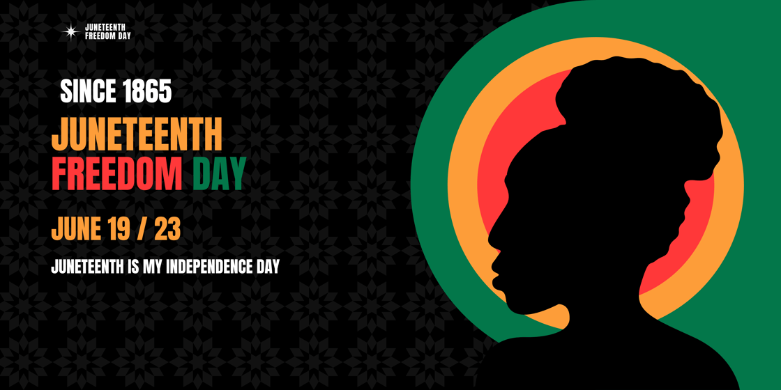 Orange Black Bold Juneteenth Celebration Banner Landscape